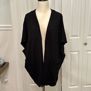 Black Cape Open Cardigan